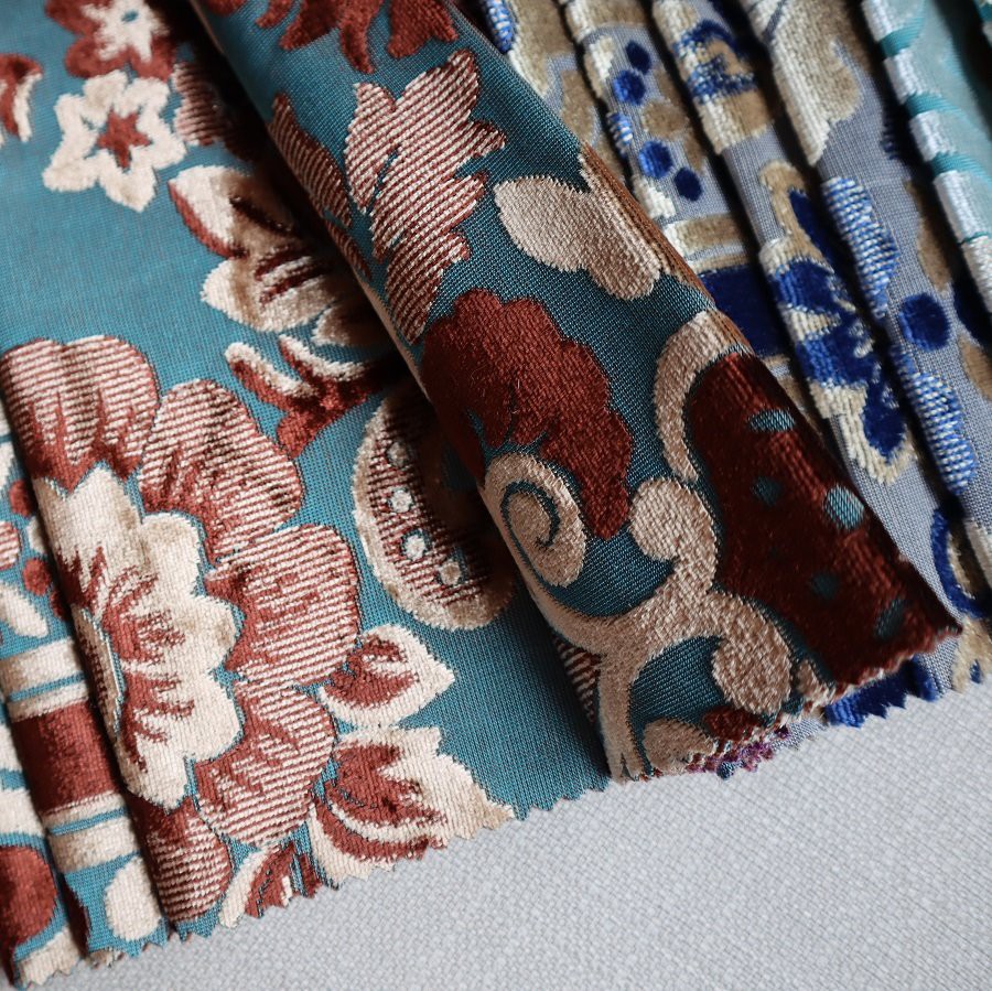 Floral Jacquard Furniture Upholstery Fabric