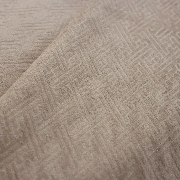 3D Geometric Maze Embossed Holland Velvet Furniture Upholstery Fabric