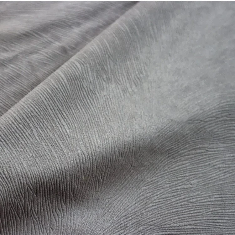 3D Wave Stripe Embossed Holland Velvet Furniture Upholstery Fabric