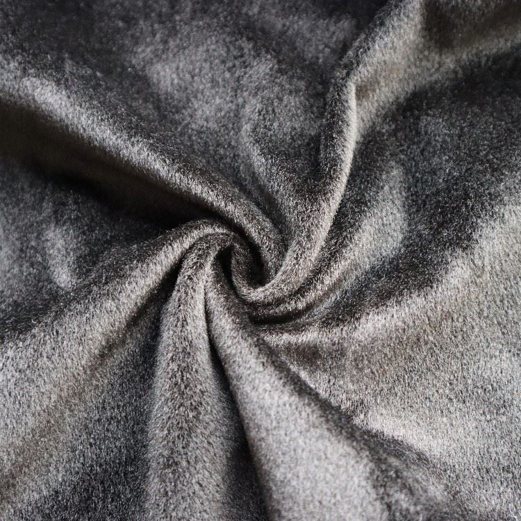 Black Glossy Short Plush Fabric