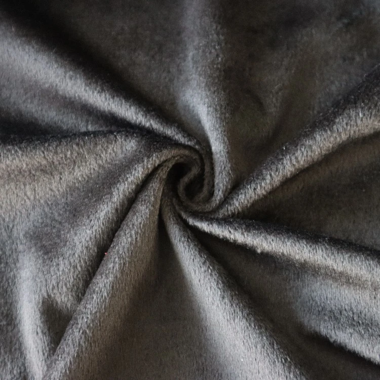 Black Plush Upholstery Fabric