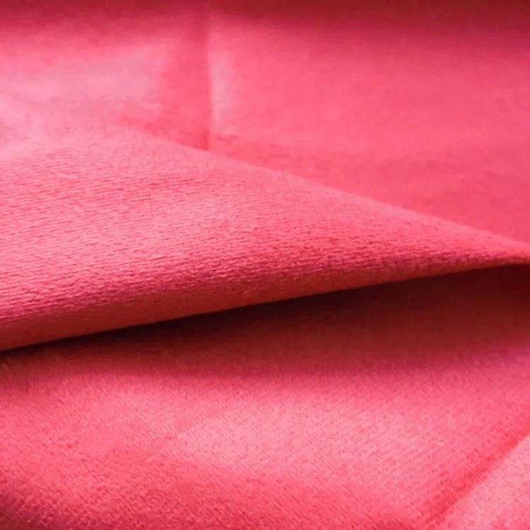 Deep Standard Red Plain Holland Velvet Upholstery Sofa Fabric