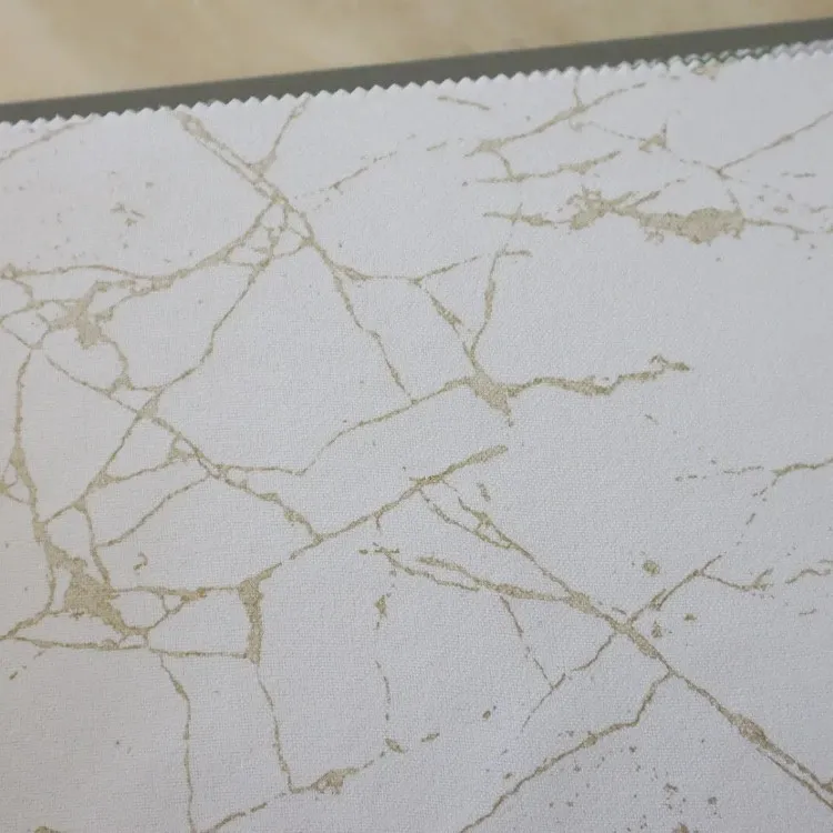 Golden Marble Blackout Silicone Curtain Fabric factory
