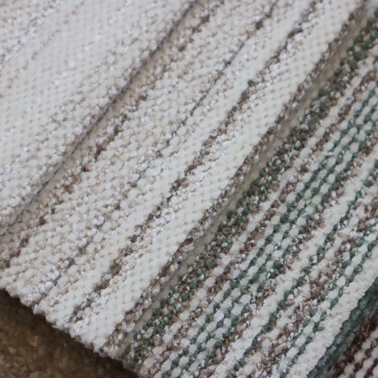 Multi Color Vertical Stripe Chenille Fabric Sofa Cushion Upholstery