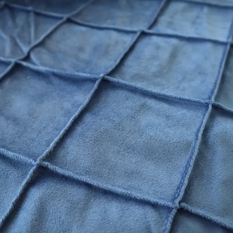 Premium Quilted Square Grid Holland Velvet Upholstery Fabric factory Premium Quilted Square Grid Holland Velvet Upholstery Fabric factory