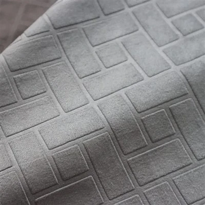 3D Geometric Embossed Holland Velvet Upholstery Fabric For Sofa