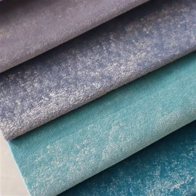 Gold Foil Printed Mosha Velvet Upholstery Fabric Luxury Sparkle Plain Material Sofa Furniture Home Decoration