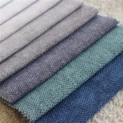 Solid Tone Textured Flat Chenille Custom Sofa Upholstery Fabric