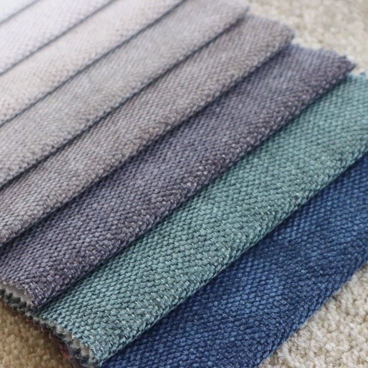 Solid Tone Textured Flat Chenille Custom Sofa Upholstery Fabric