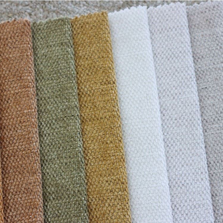Solid Tone Textured Flat Chenille Custom Sofa Upholstery Fabric factory