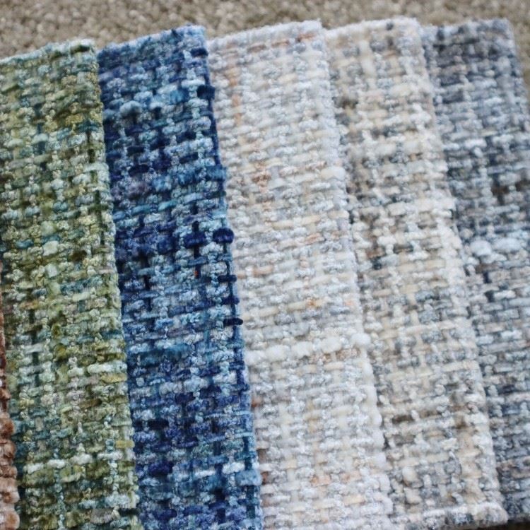 Yarn Dyed Tweed Chenille Warp Knitted Upholstery Fabric Sofa Furniture factory